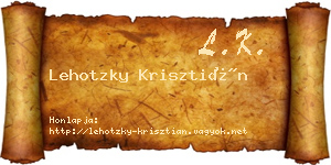 Lehotzky Krisztián névjegykártya